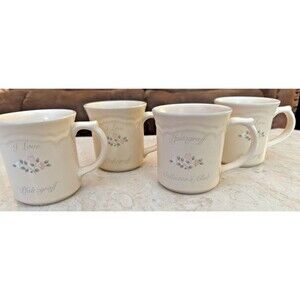 RARE Pfaltzgraff Remembrance Set 4 Large Coffee Mugs #289 Collector's Club